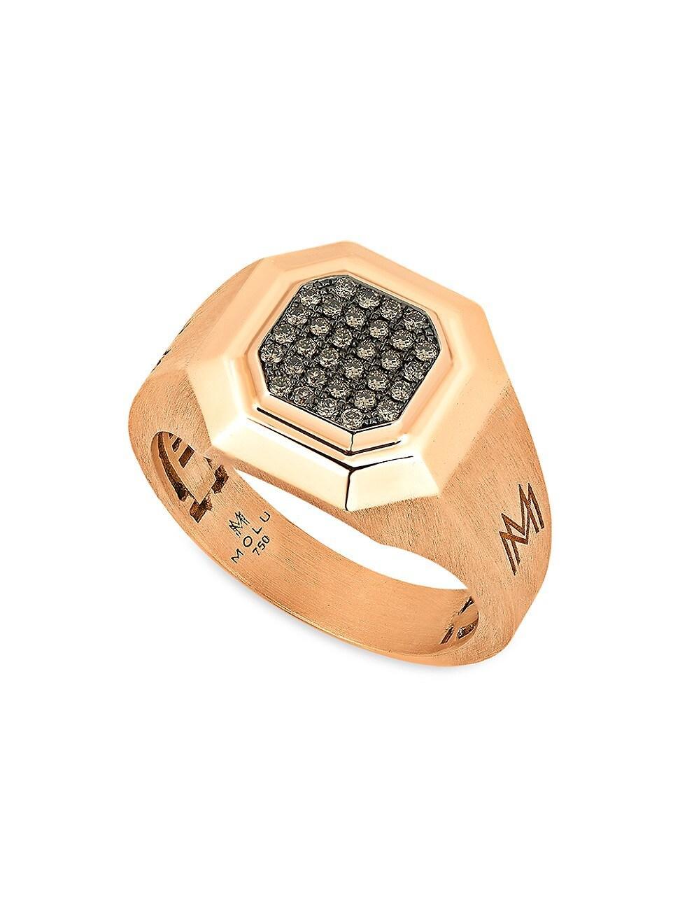 Mens Guard Of Men 18K Rose Gold & 0.25 TCW Diamond Octagonal Signet Ring Product Image