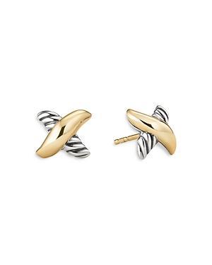 Womens Petite X Stud Earrings With 18K Yellow Gold Product Image