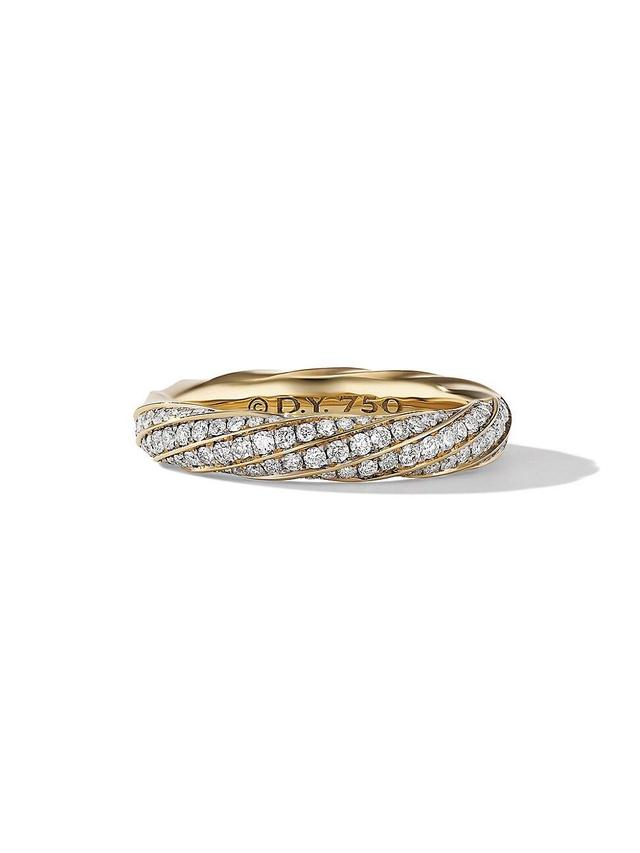 Womens Cable Edge Band Ring in 18K Yellow Gold Product Image