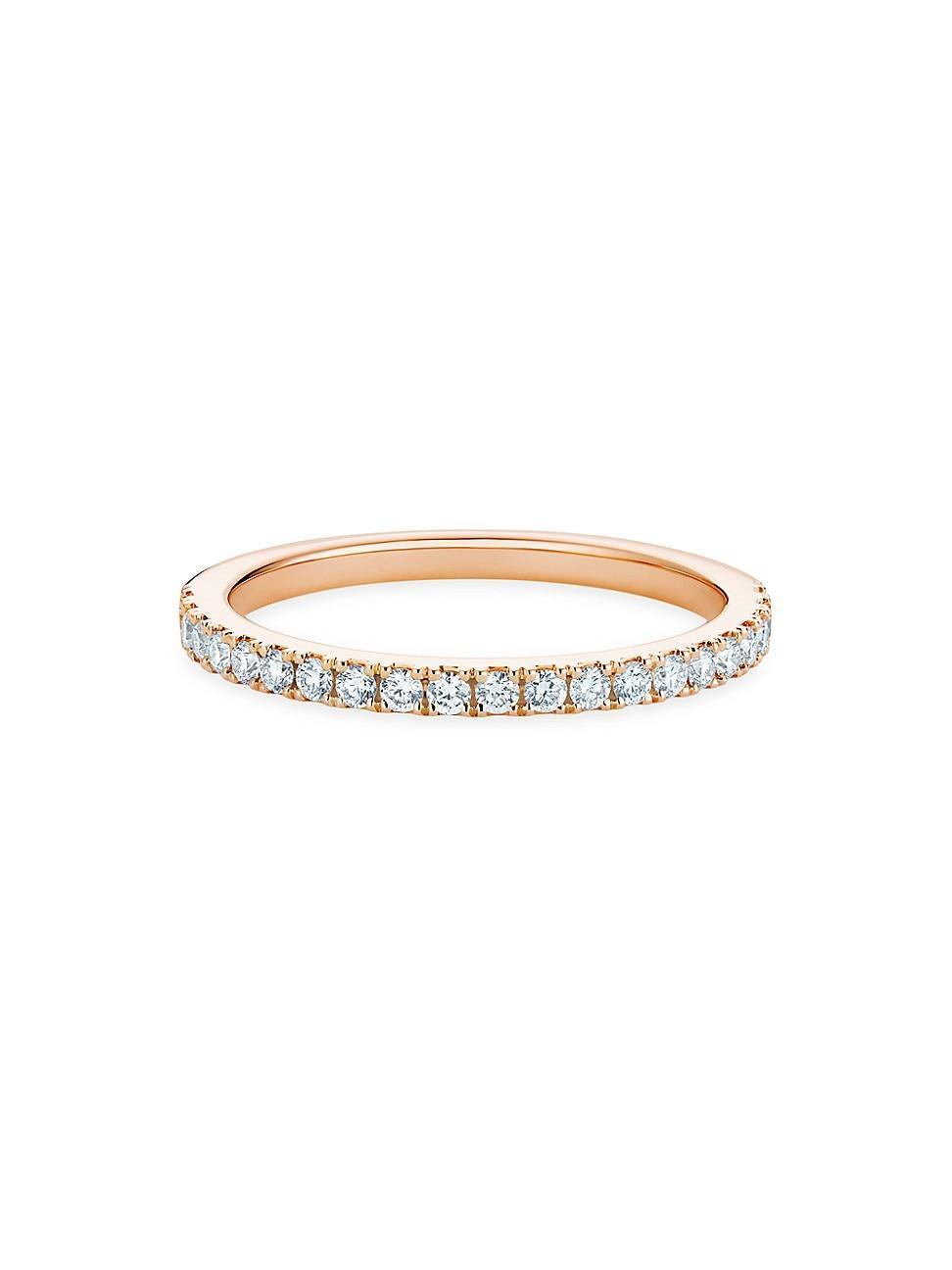 Womens DB Classic 18K Rose Gold & Natural Diamond Half Eternity Band/1.7MM Product Image