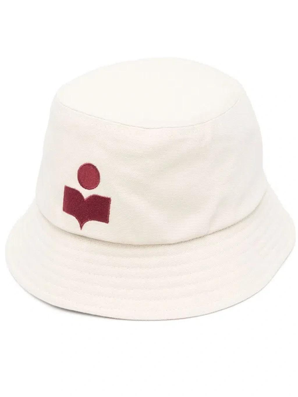 ISABEL MARANT Embroidered Logo Bucket Hat In Nude & Neutrals Product Image