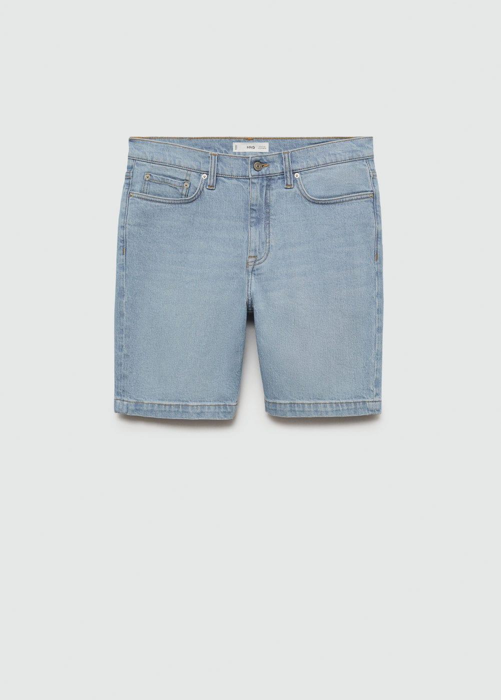 MANGO MAN - Regular-fit denim bermuda shorts medium blueMen Product Image