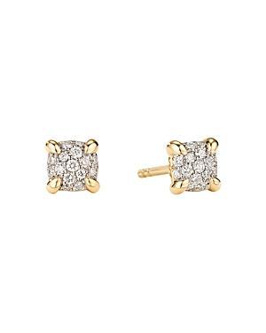 Womens Petite Chtelaine Stud Earrings In 18K Yellow Gold With Diamonds Product Image