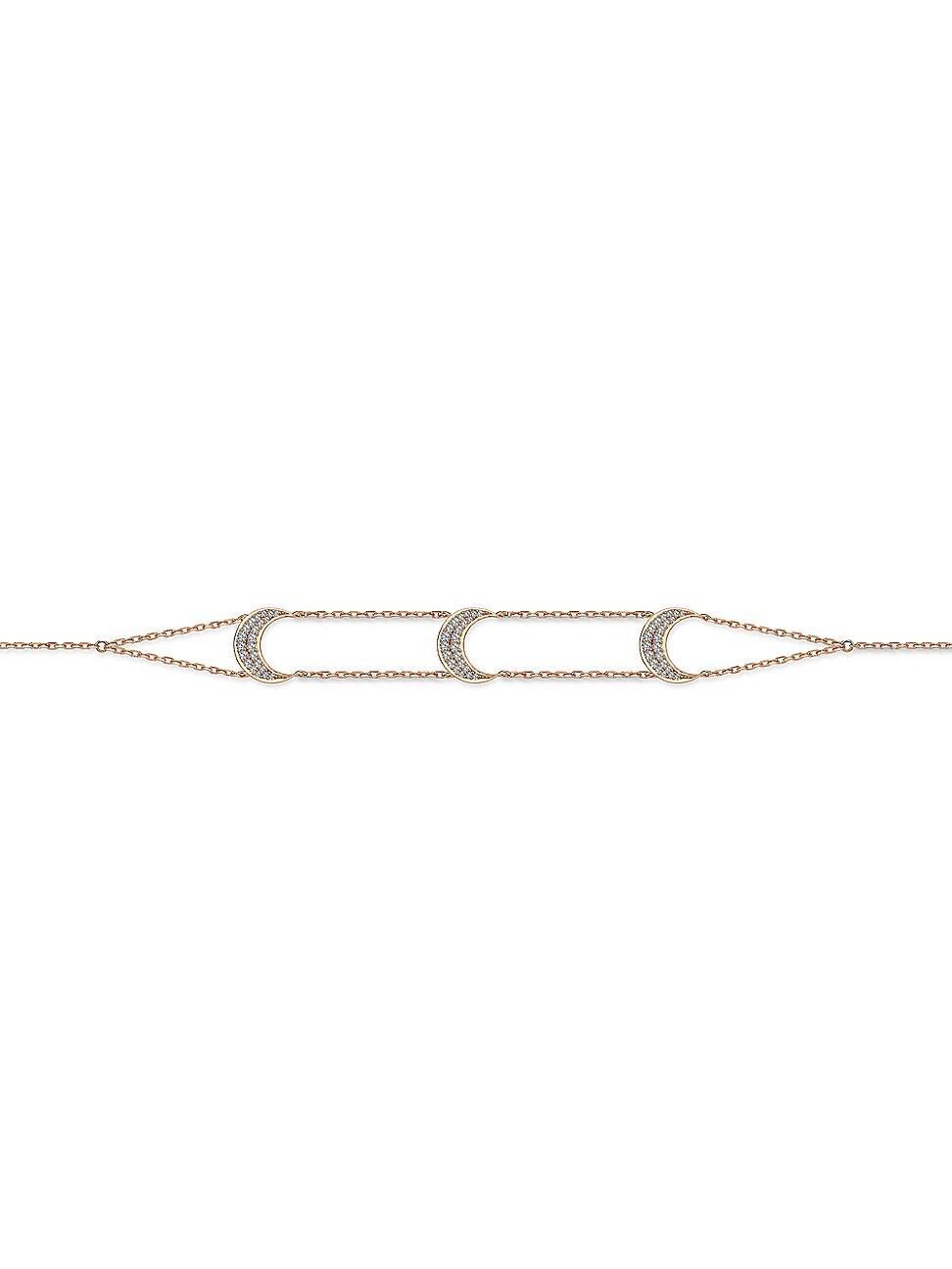 Womens Moonlight 18K Rose Gold & 0.33 TCW Diamond Moon Bracelet Product Image