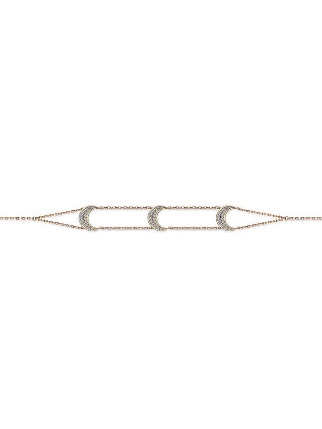 Womens Moonlight 18K Rose Gold & 0.33 TCW Diamond Moon Bracelet Product Image