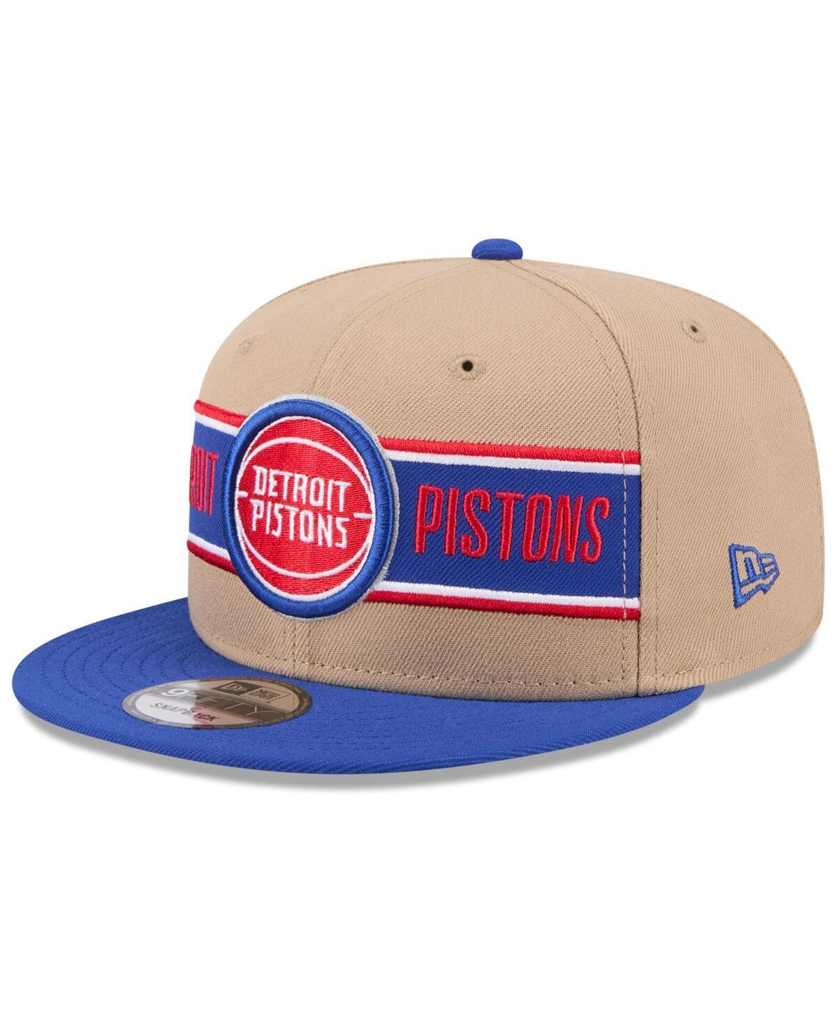 New Era Mens Tan Detroit Pistons 2024 Nba Draft 9FIFTY Snapback Hat - Tan, Blue Product Image