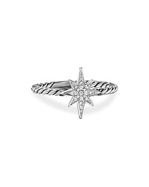 David Yurman Sterling Silver Cable Collectibles North Star Stacking Ring with Diamonds Product Image