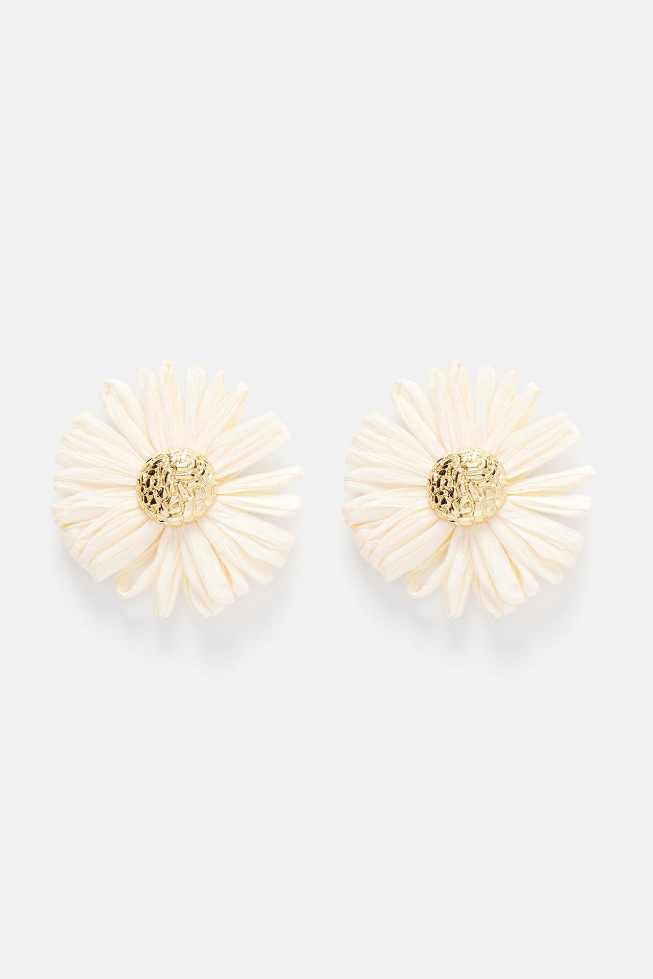 Sunflower Icon Earrings - Ivory Product Image