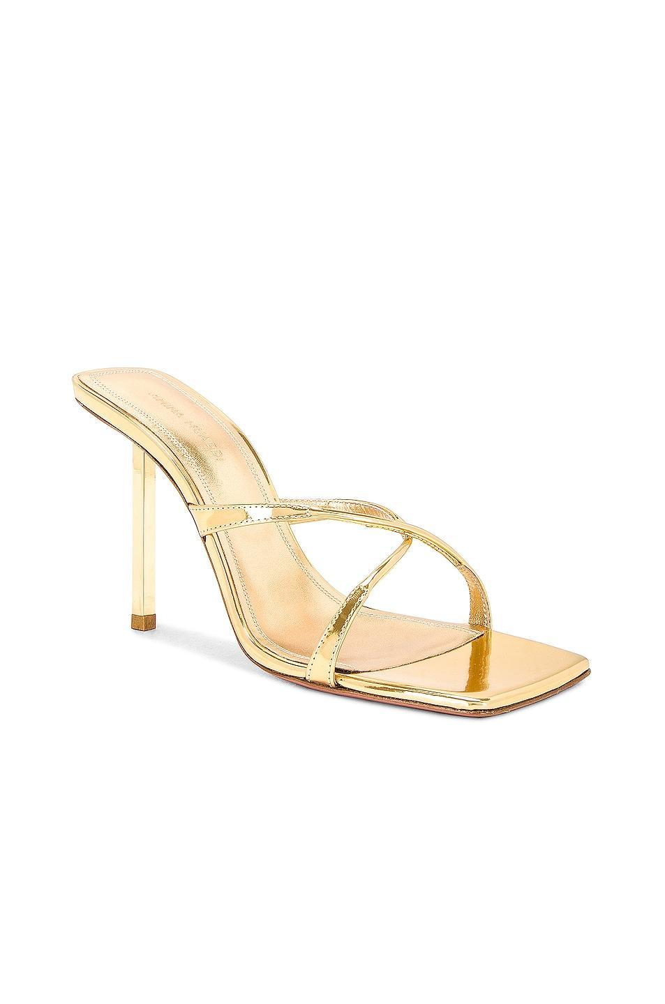 AMINA MUADDI Adriana Mirror Slipper Mule in Metallic Product Image