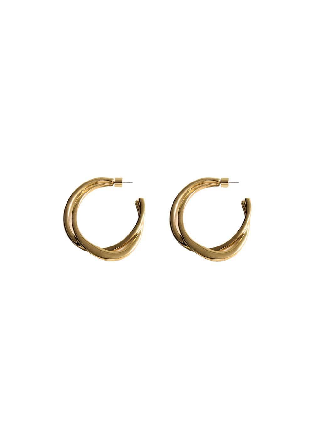 MANGO - Intertwined hoop earrings - One size - Women Product Image