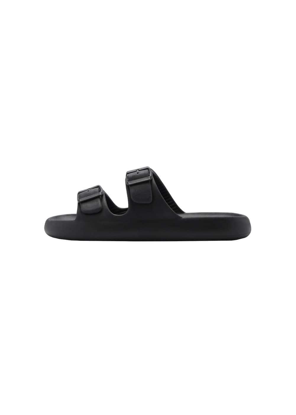 MANGO MAN - Double-buckle rubber sandals blackMen Product Image