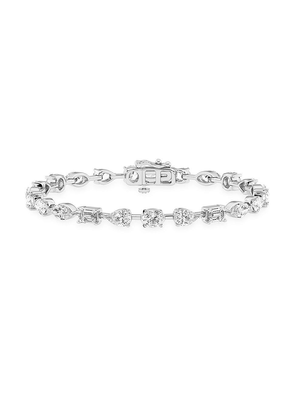 Womens 14K White Gold & 8.75 TCW Lab-Grown Diamond Bracelet Product Image