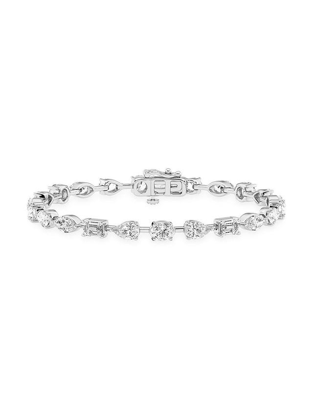 Womens 14K White Gold & 8.75 TCW Lab-Grown Diamond Bracelet Product Image