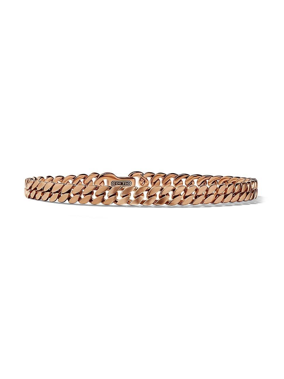 Mens Curb Chain Bracelet in 18K Rose Gold Product Image