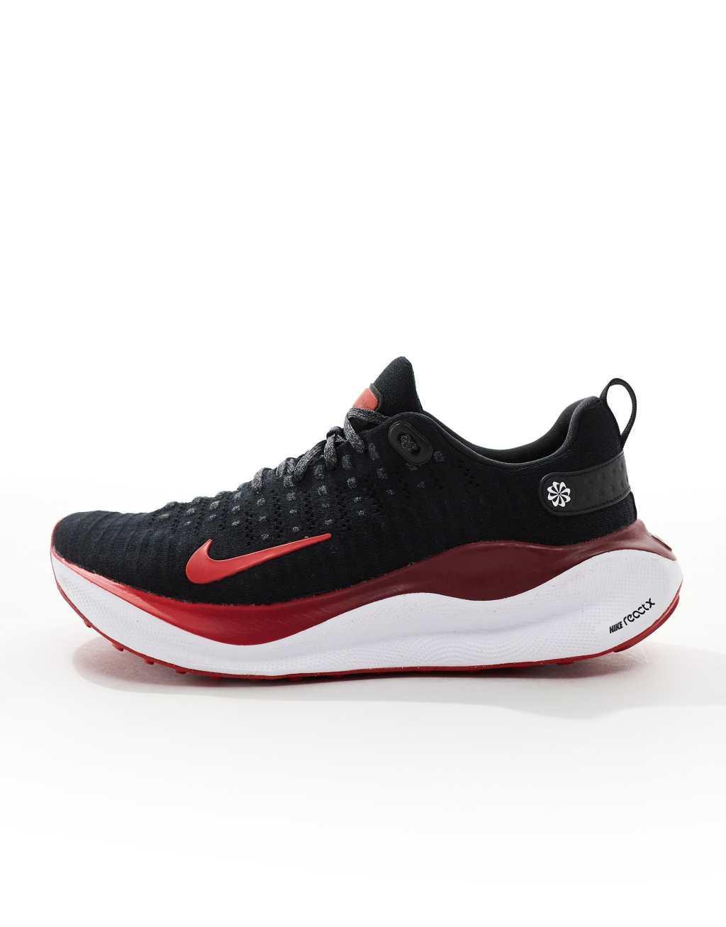 Nike Running Reactx Infinity Run sneakers in black and red Product Image