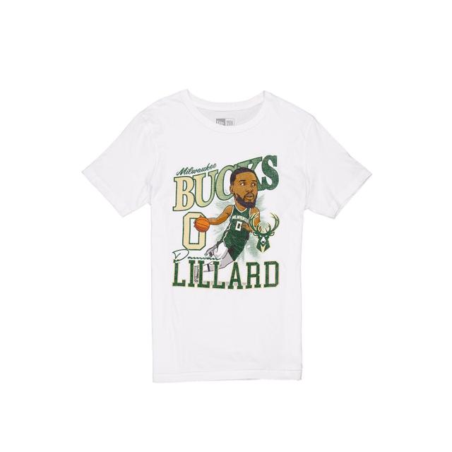 Milwaukee Bucks Damian Lillard Caricature T-Shirt Male Product Image