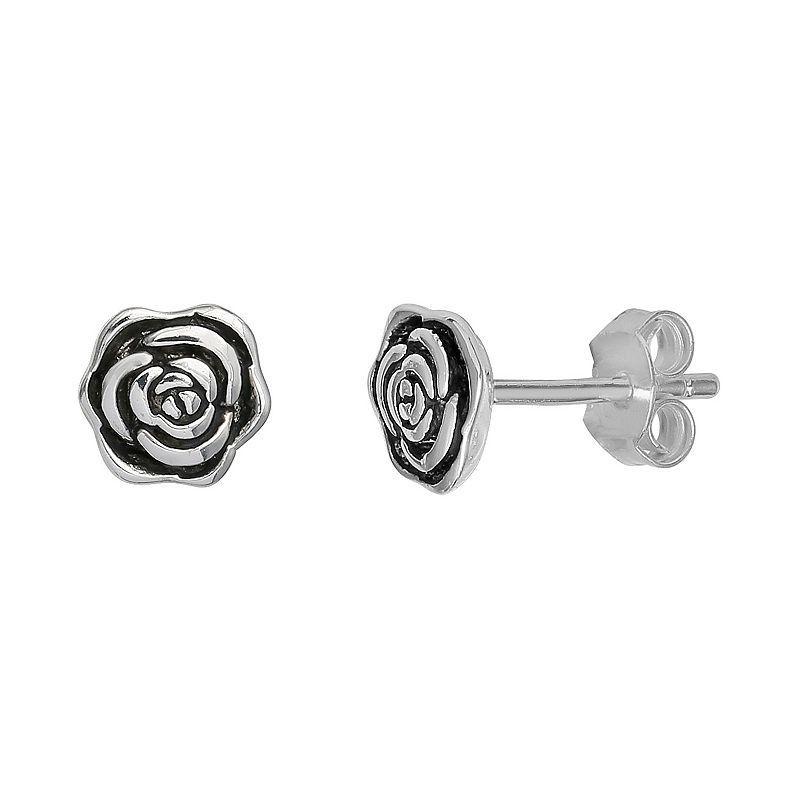 PRIMROSE Sterling Silver Rose Stud Earrings, Womens Product Image