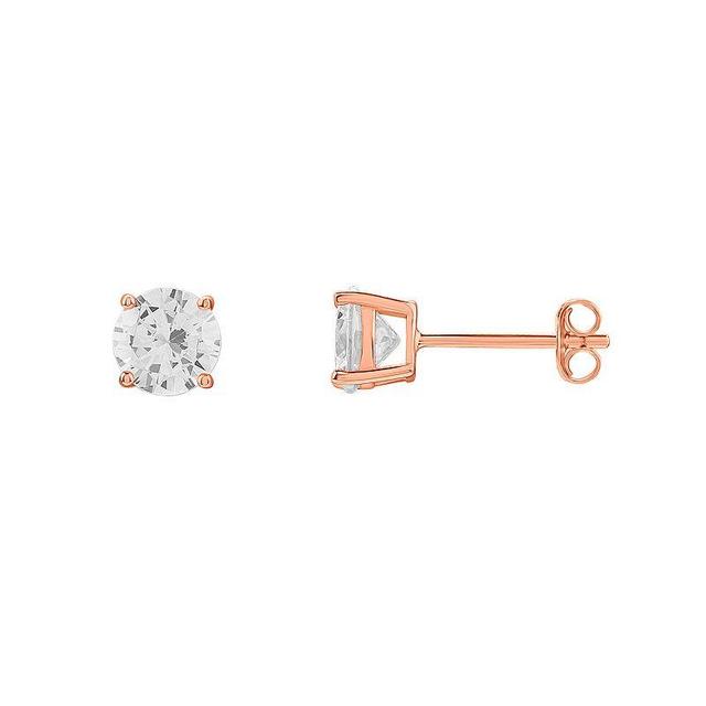 PRIMROSE Sterling Silver Cubic Zirconia Stud Earrings, Womens, Pink Tone Product Image