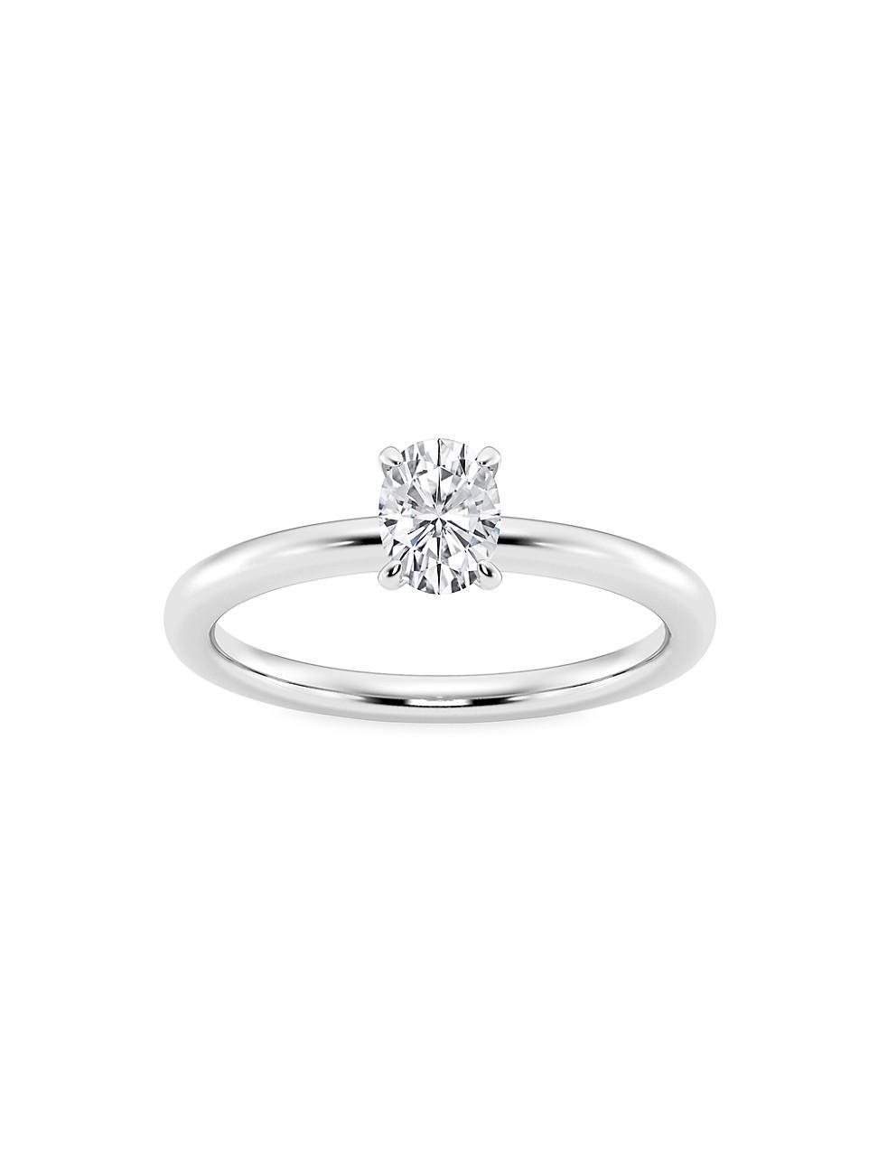 Womens 14K White Gold & Oval Lab-Grown Diamond Solitaire Ring/0.50-5.00 TCW Product Image