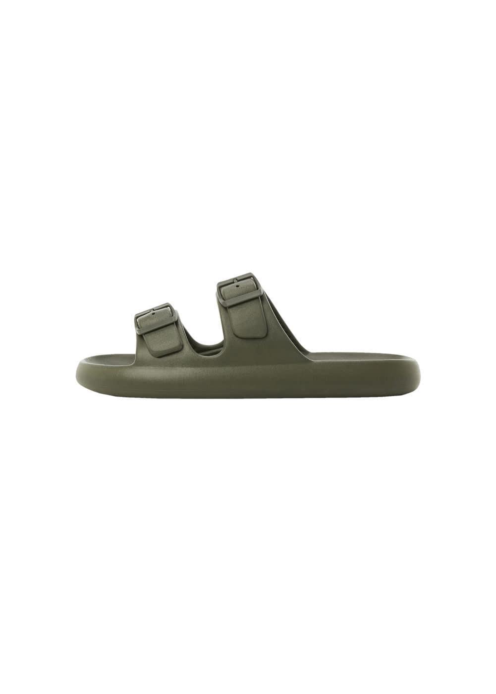 MANGO MAN - Double-buckle rubber sandals khakiMen Product Image