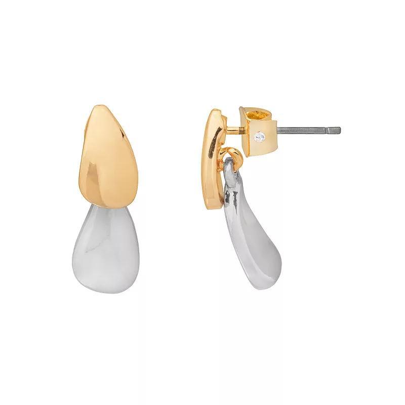 LC Lauren Conrad Two Tone Two Layer Drop Earrings, Womens, None Product Image