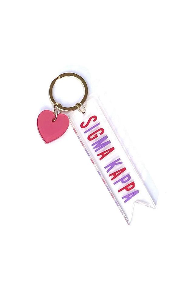 Sorority Acrylic Keychain with Heart Charm Female Product Image