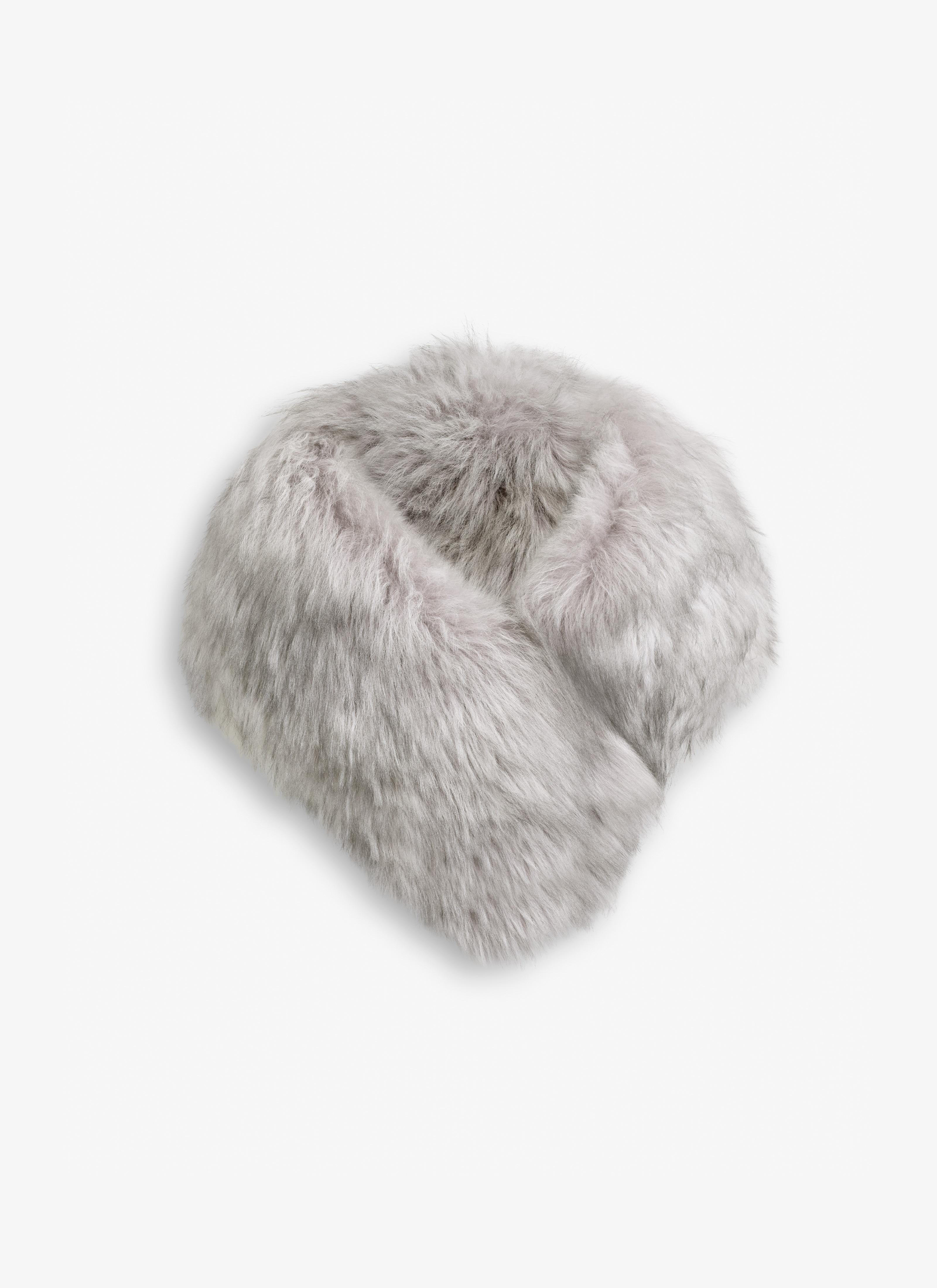 Light Gray SHEARLING SCARF product image