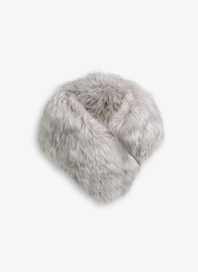 Light Gray SHEARLING SCARF Product Image