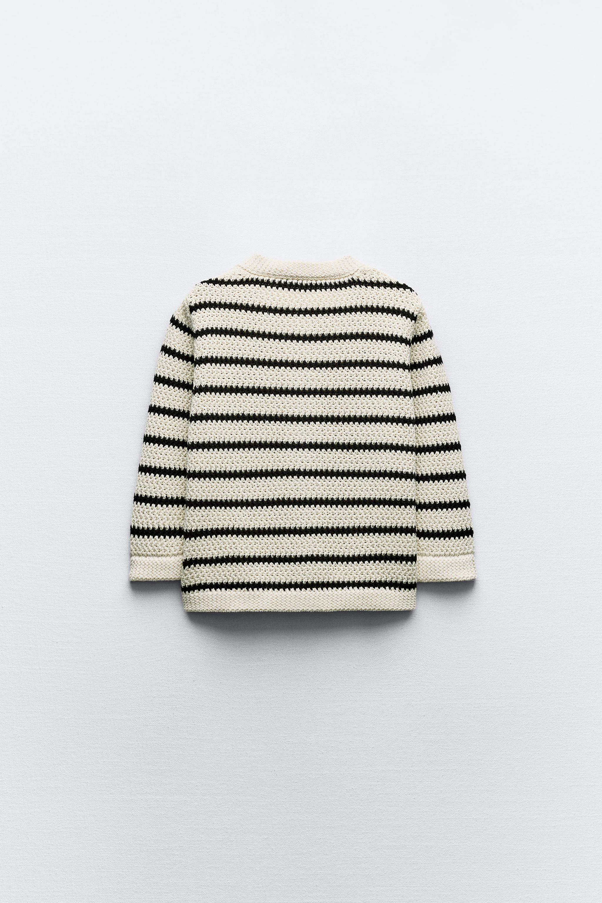 BASIC STRIPED KNIT CARDIGAN Product Image