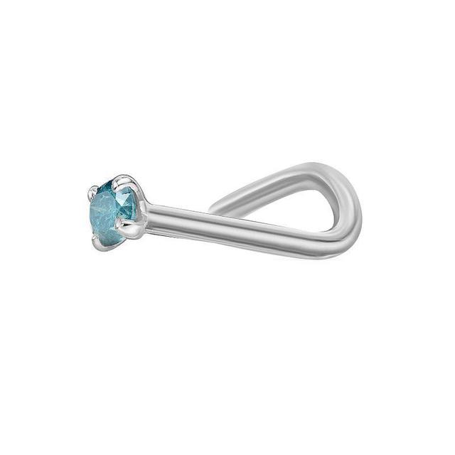 Lila Moon 14k White Gold Blue Diamond Accent Nose Ring, Womens Product Image