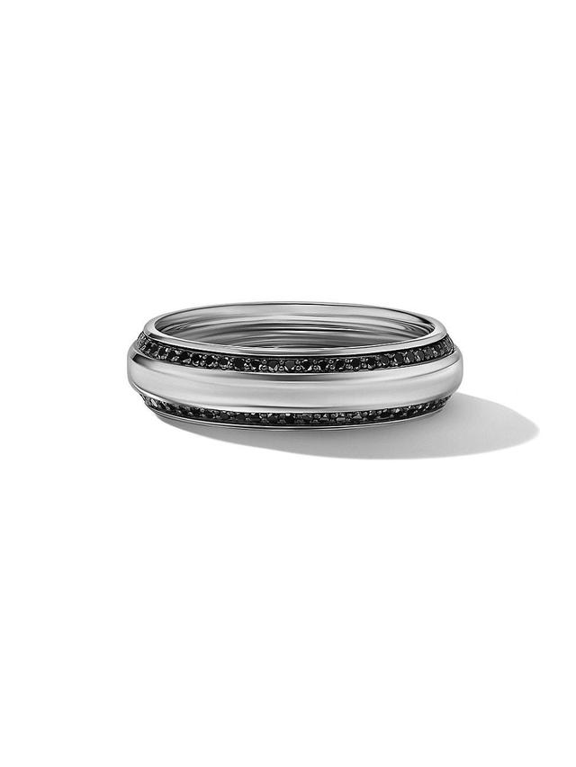 Mens Beveled Band Ring in 18K White Gold Product Image