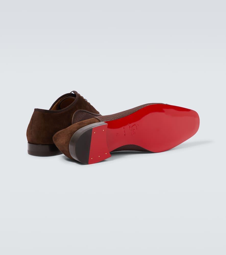 CHRISTIAN LOUBOUTIN Men's Ac Greggo Textile And Leather Oxfords In Brown Product Image