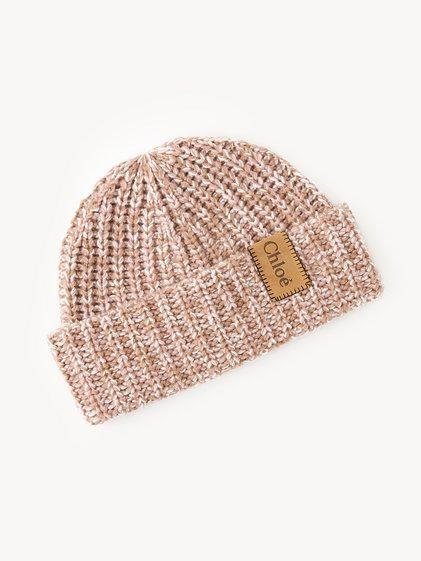 Chunky knit beanie in cashmere product image