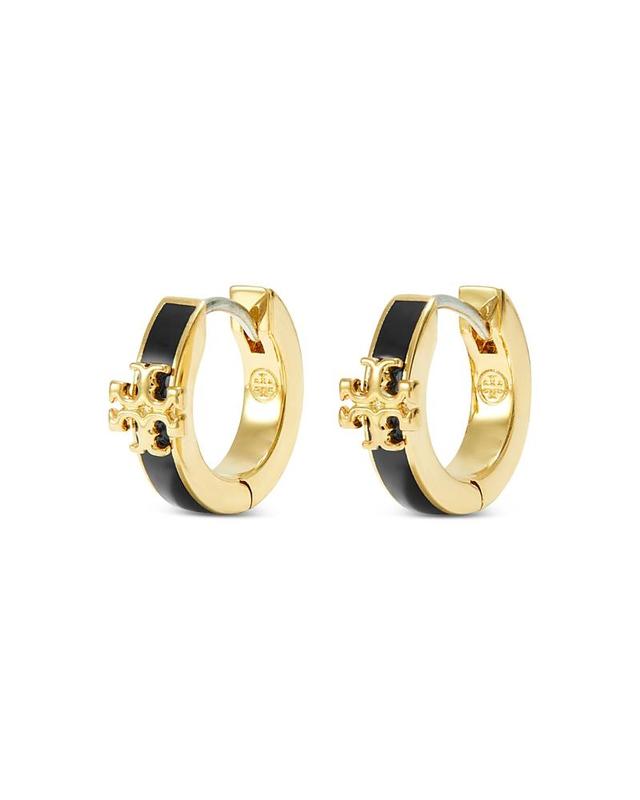 Womens Kira 18K-Gold-Plated & Enamel Huggie Hoop Earrings Product Image