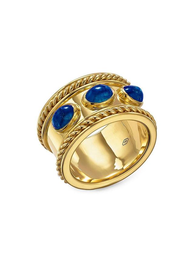 Womens Florence87 18K Yellow Gold & Blue Sapphire Braided Band Ring Product Image