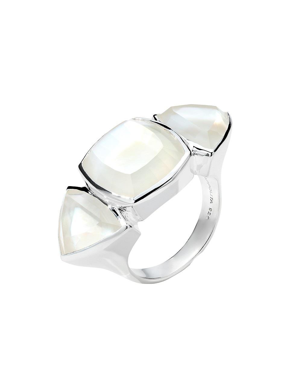 Womens Rock Candy Large Mixed-Cut Cushion & Trillion Sterling Silver & Doublet Ring Product Image