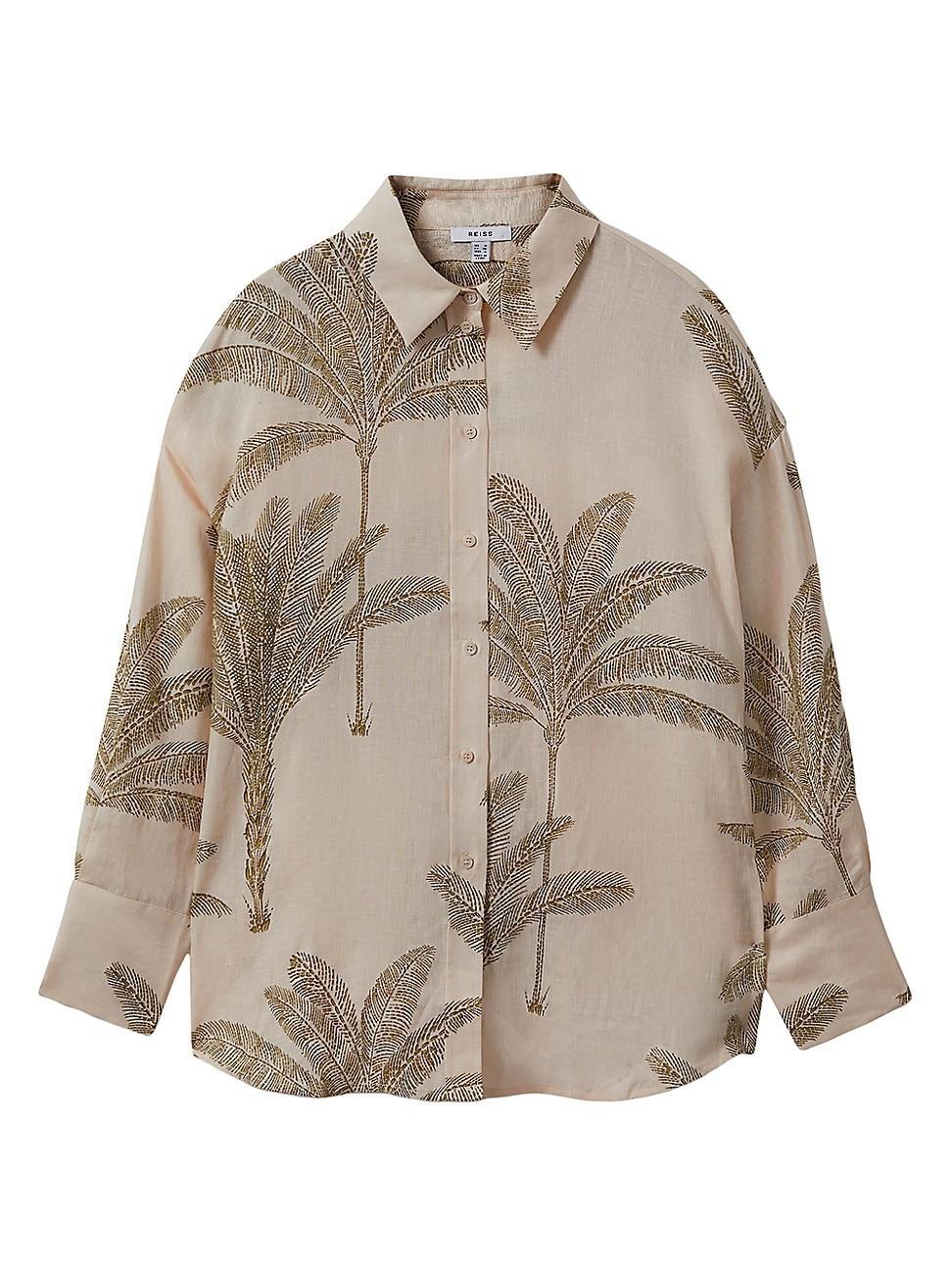 Womens Oskia Printed Linen Shirt Product Image