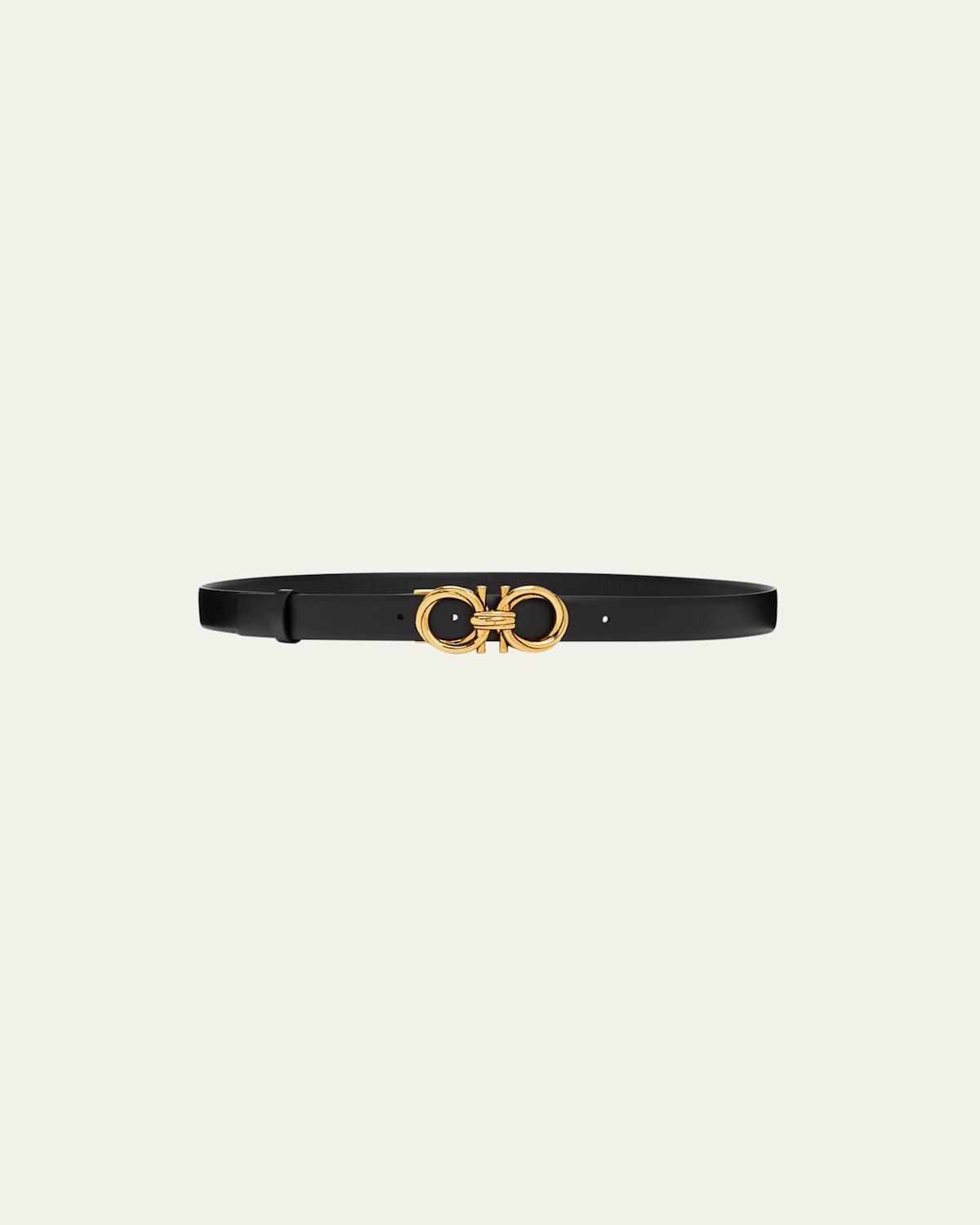 FERRAGAMO Double Gancio Reversible Leather Belt Product Image