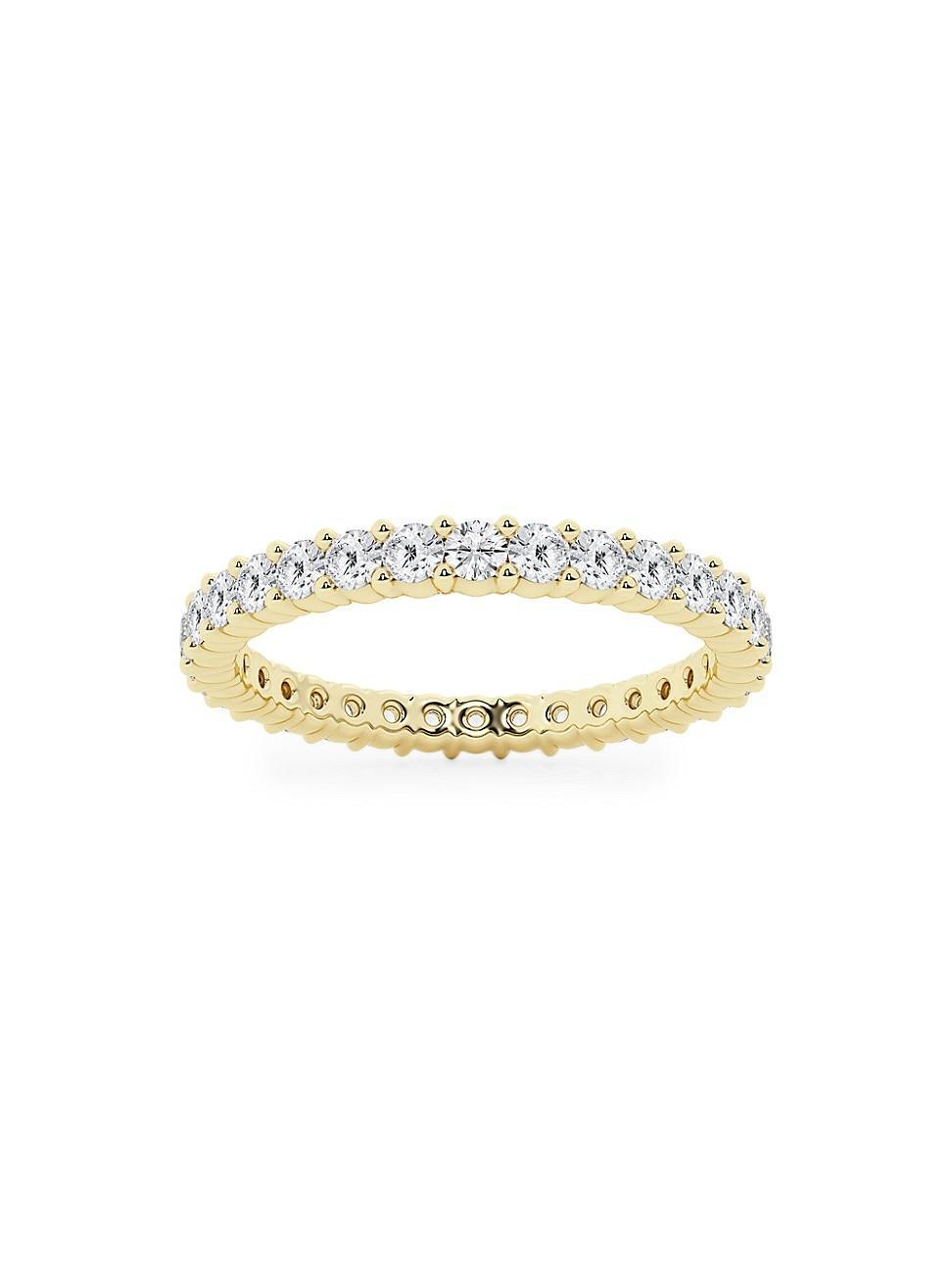 Womens 14K Yellow Gold & Round Lab-Grown Diamond Shared-Prong Eternity Band/1.00-5.00 TCW Product Image