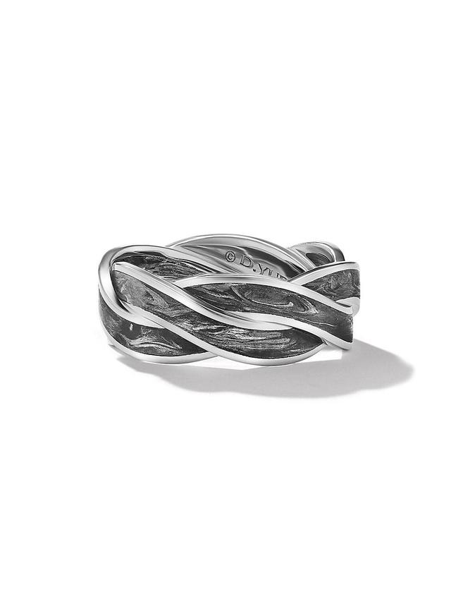 Mens DY Helios Band Ring in 18K White Gold Product Image