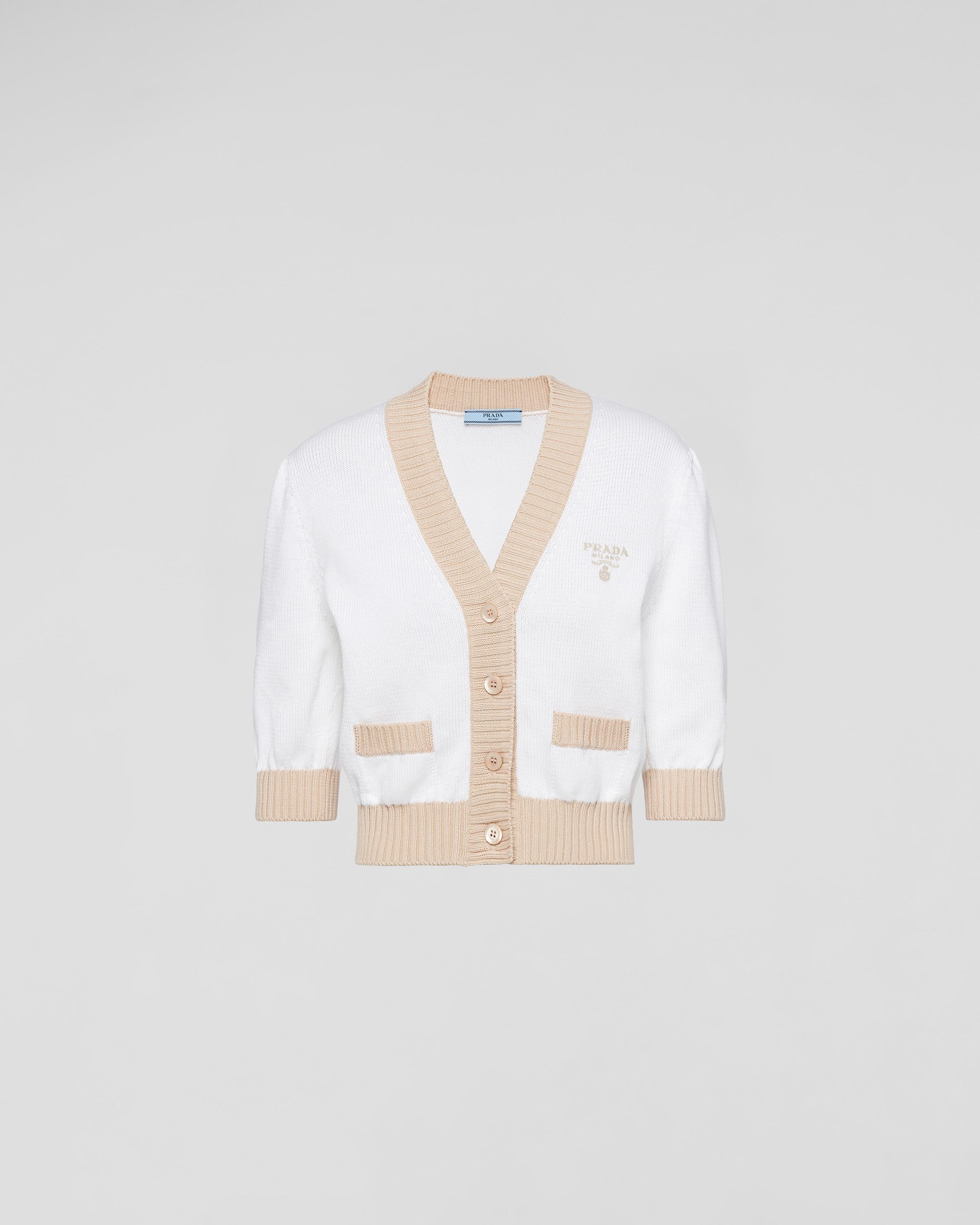 Cropped cotton cardigan Product Image