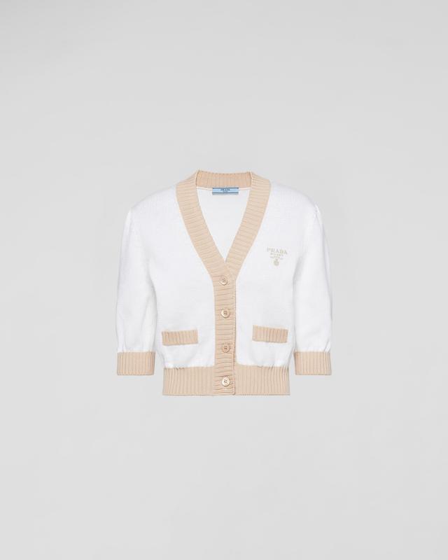 Cropped cotton cardigan Product Image