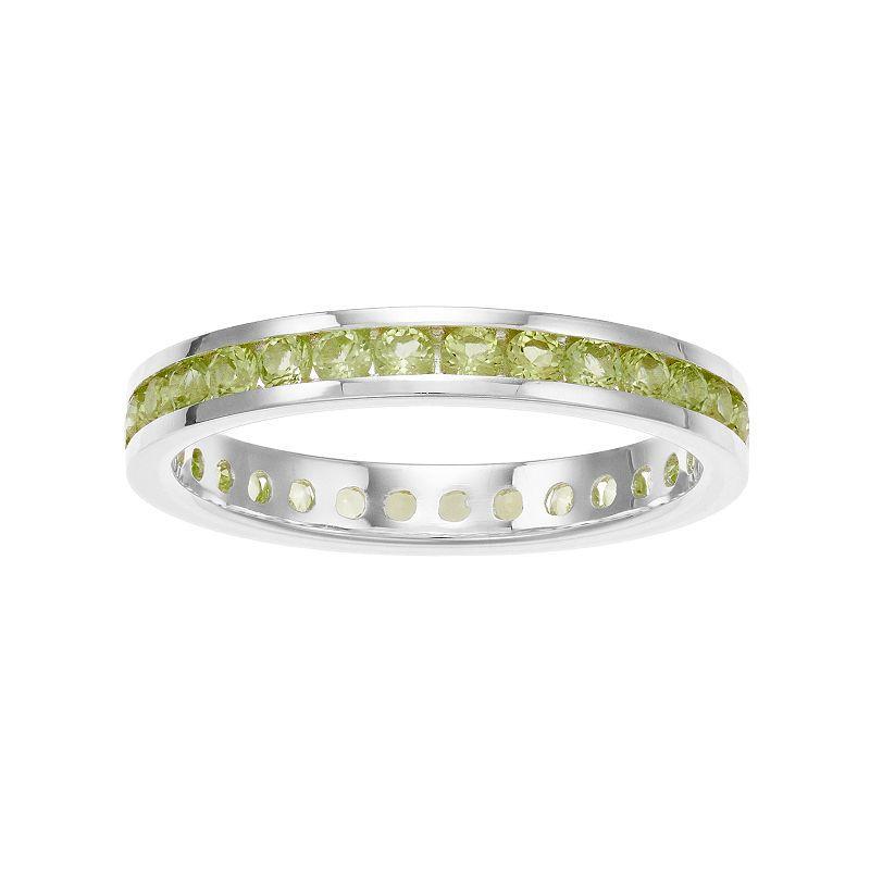 Channel-set Gemstone Ring in Sterling Silver Product Image