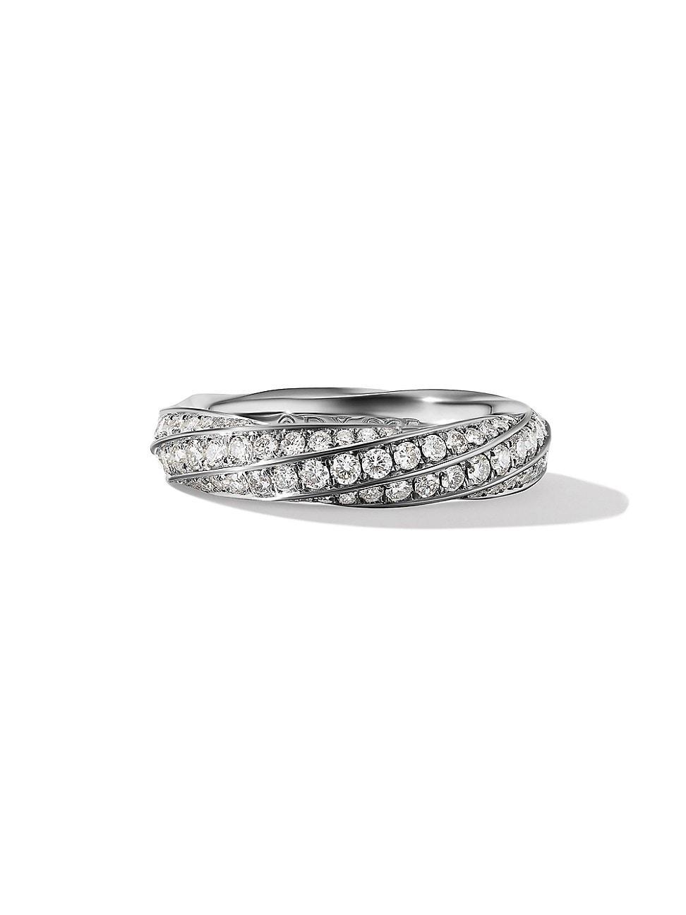 Womens Cable Edge Band Ring In Sterling Silver Product Image