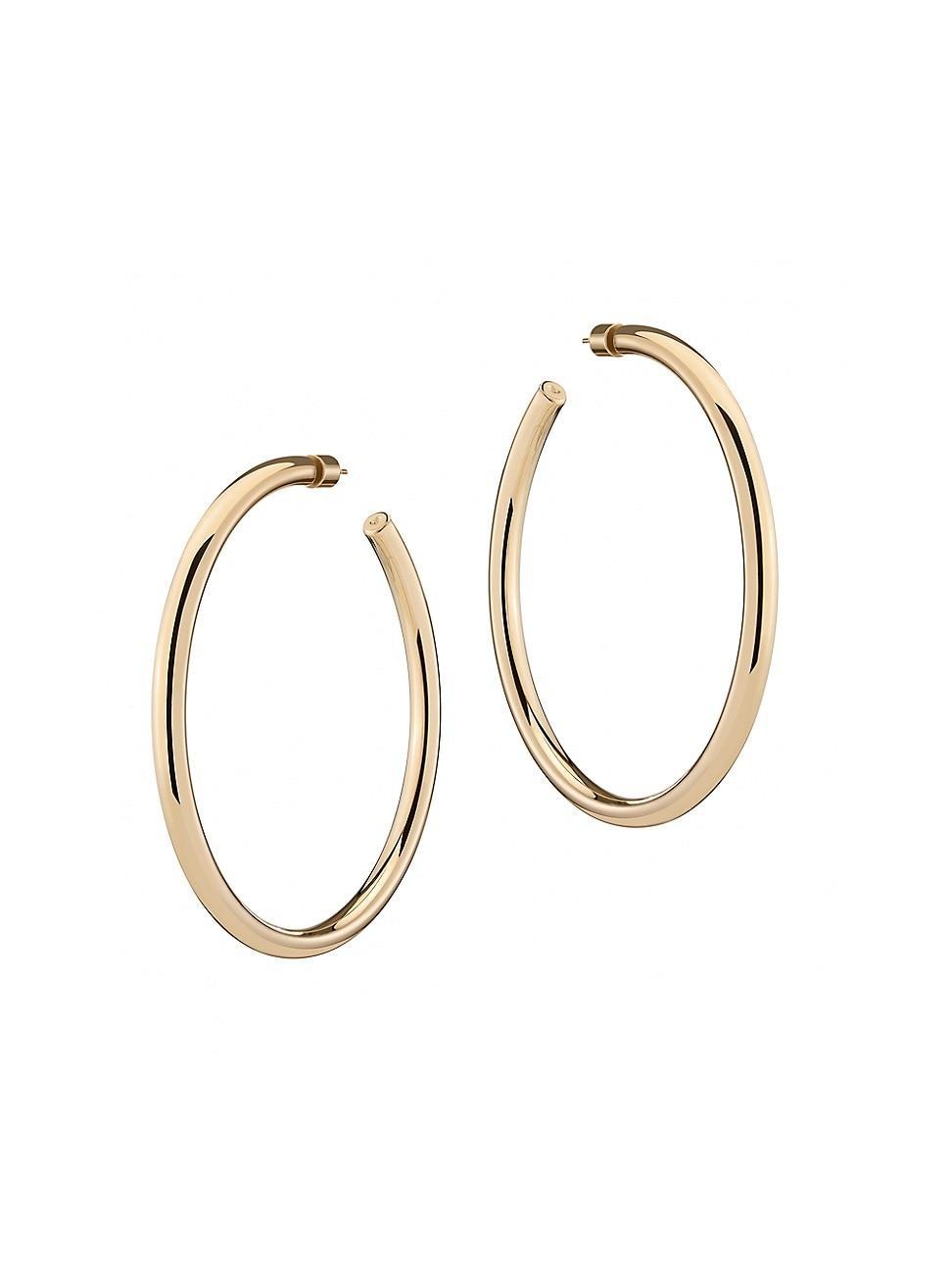 Womens Michelle 10K-Gold-Plated Hoop Earrings Product Image