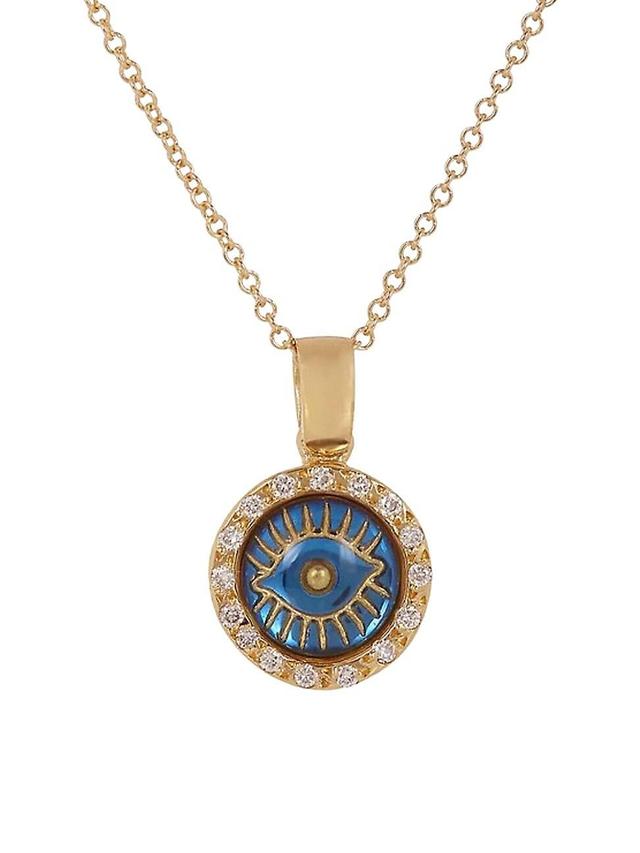 Womens Evil Eye Ireedp 18K Yellow Gold & 0.09 TCW Diamond Pendant Necklace Product Image