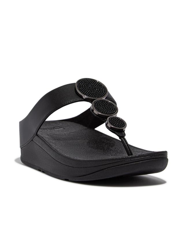 FitFlop Womens Halo Bead-Circle Leather Toe-Post Sandals Product Image