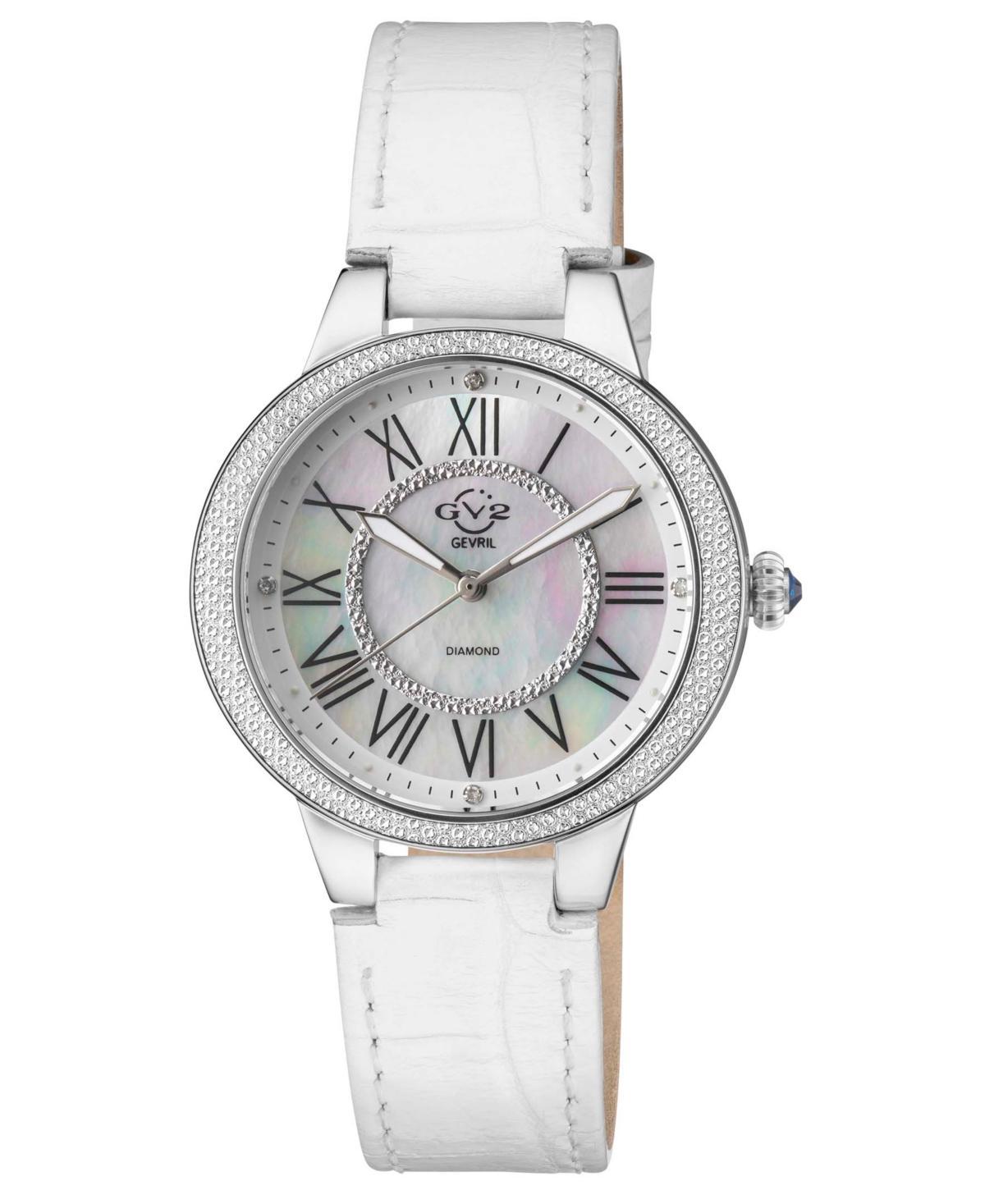 GV2 By Gevril Womens Astor Ii White Leather Watch 38mm - White Product Image