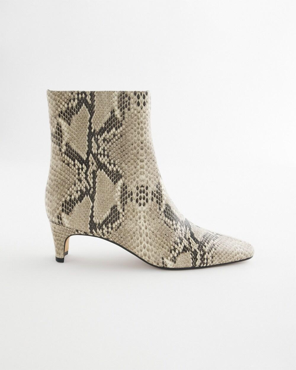 Faux Snakeskin Skinny Heel Ankle Boot Product Image