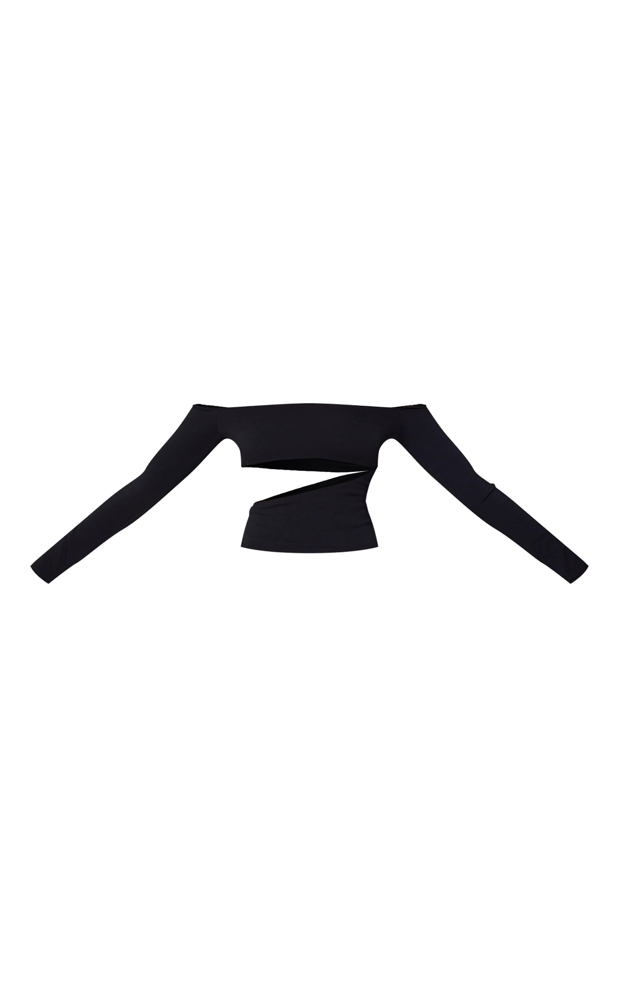 Black Contour Jersey Cut Out Bardot Top Product Image